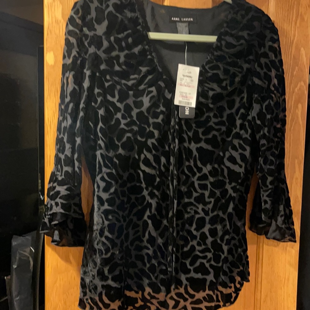 NWT Black Anne Carson top.